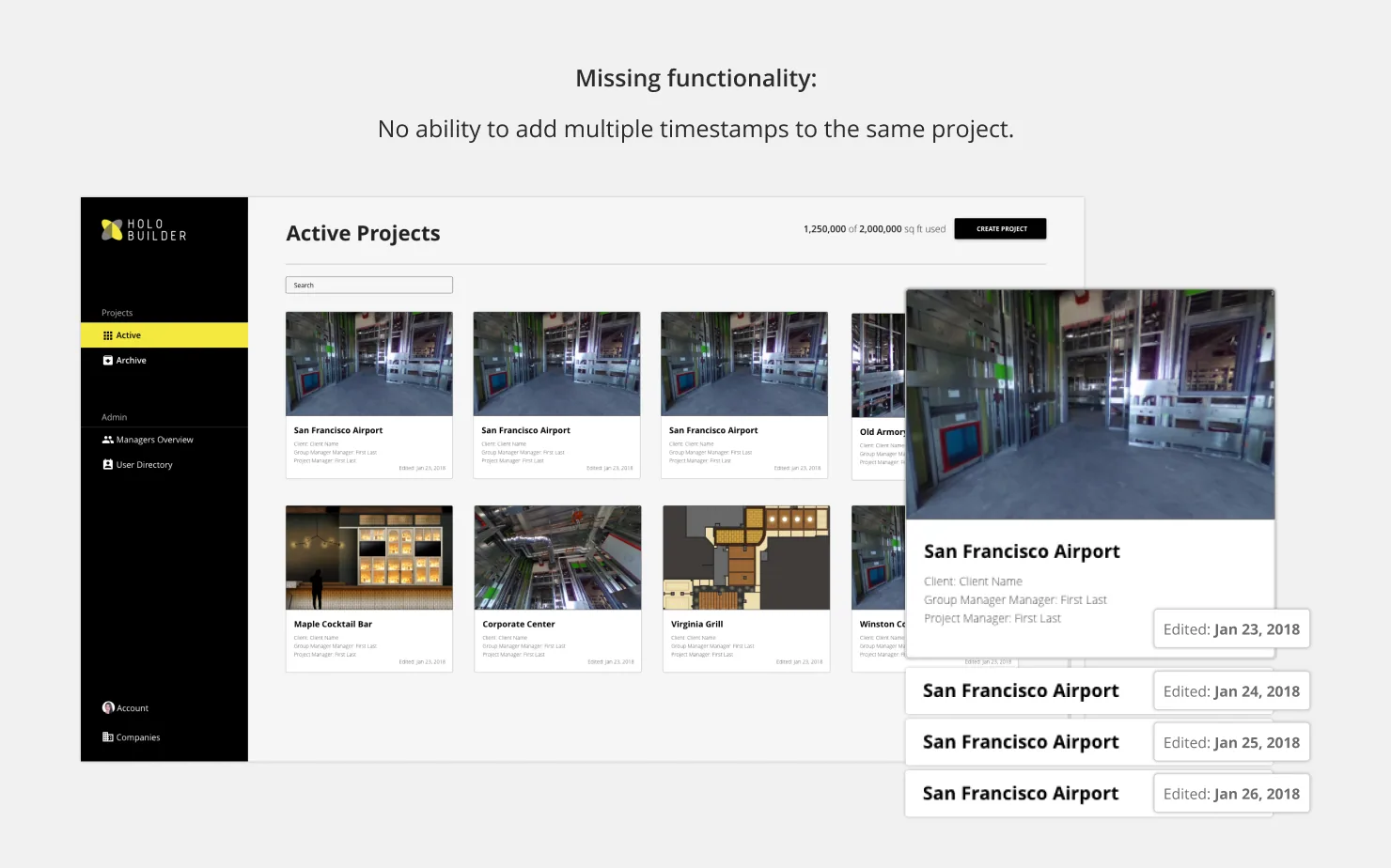Missing functionality