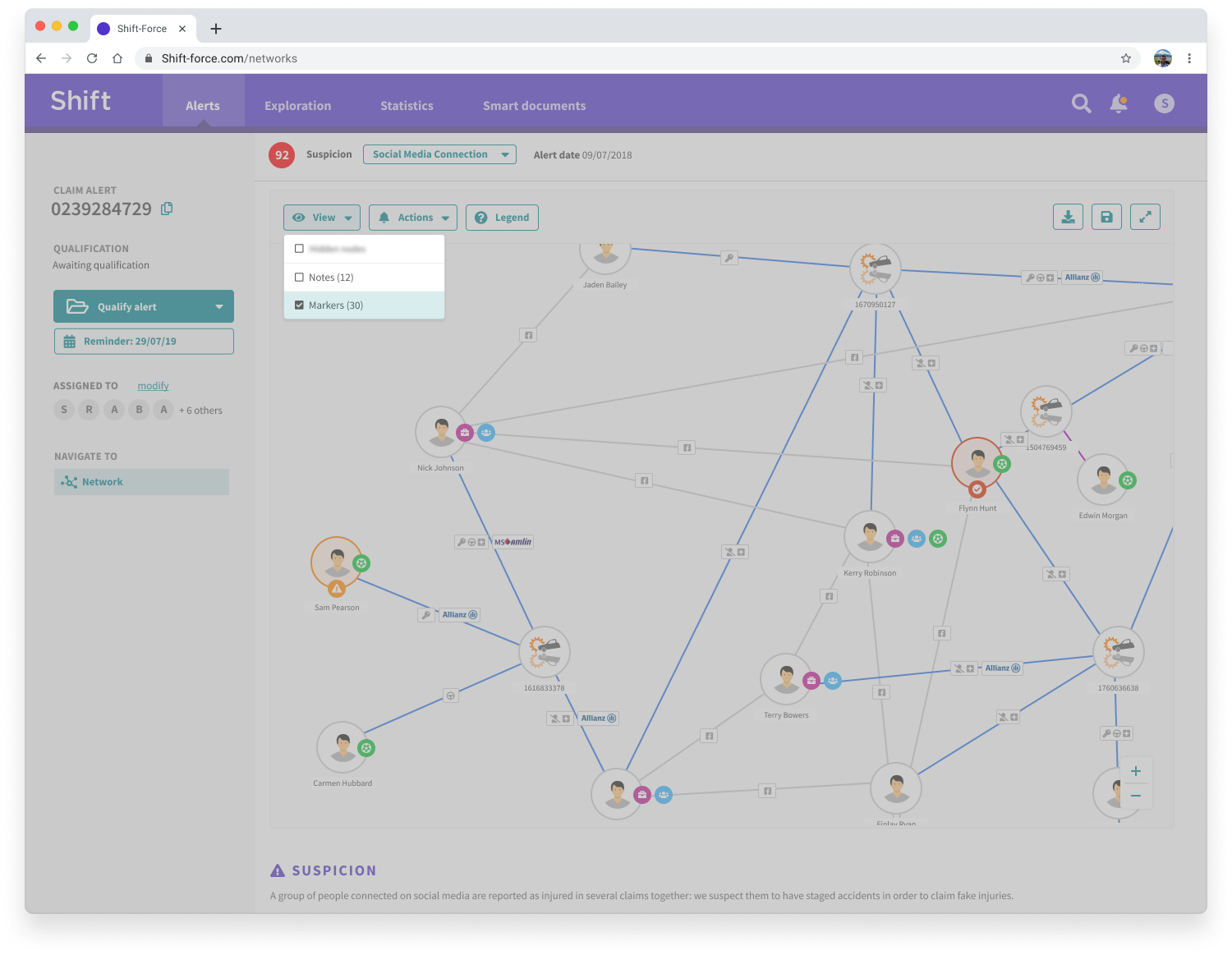 Controlling network display