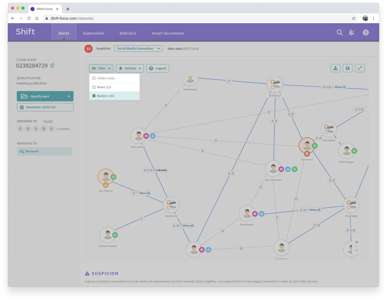 Controlling network display